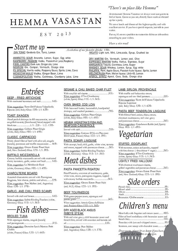 À LA CARTE hemmavasastan